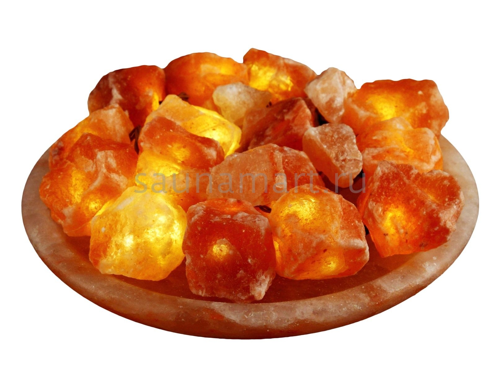 Соляная лампа Огненная ЧАША - из 15 камней на блюде Соляная лампа Огненная ЧАША - из 15 камней на блюде