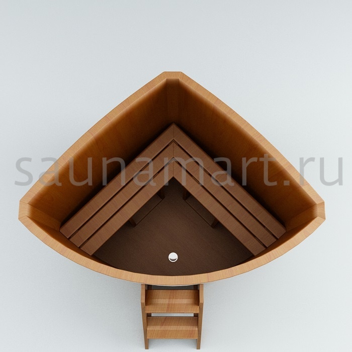 Купель угловая из дуба 1.0 х1.0 х1.2 с полимерным покрытием мореная Купель угловая из дуба 1.0 х1.0 х1.2 с полимерным покрытием мореная