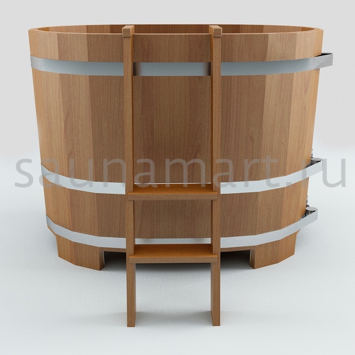 Купель овальная из лиственницы 1.0 х0.7 х1.0 с полимерным покрытием мореная Купель овальная из лиственницы 1.0 х0.7 х1.0 с полимерным покрытием мореная