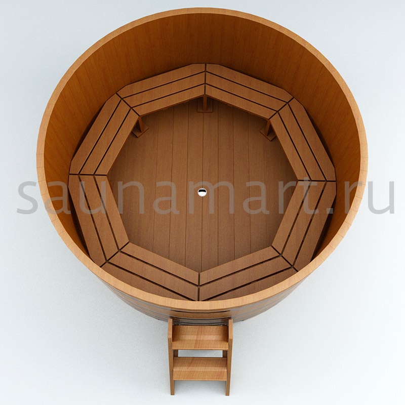 Купель круглая из лиственницы D=1.2 H=1.0 с полимерным покрытием натуральная Купель круглая из лиственницы D=1.2 H=1.0 с полимерным покрытием натуральная