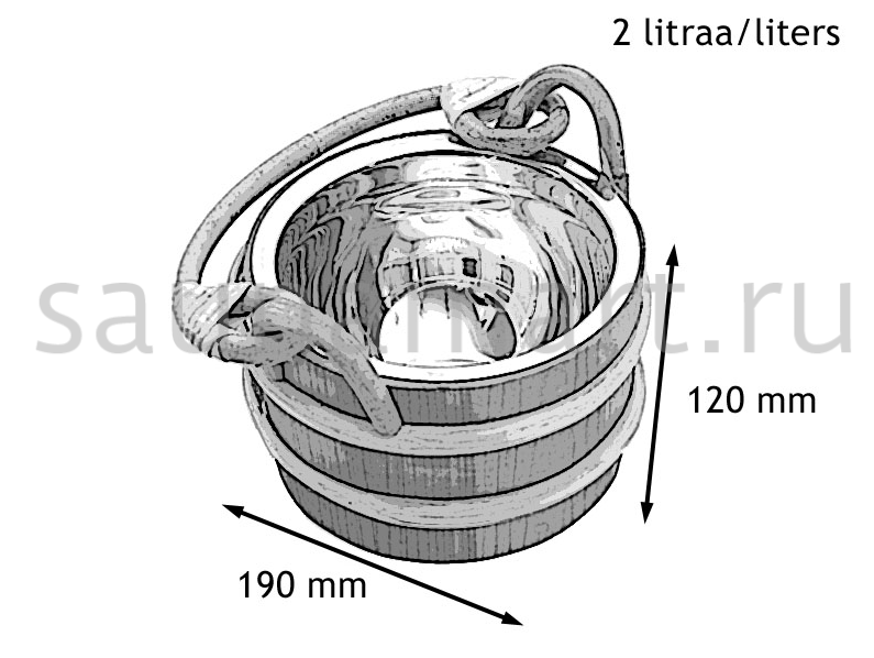 Sawo Ведро деревянное 2л со стальной вставкой из Кедра (D) 321-MD Sawo Ведро деревянное 2л со стальной вставкой из Кедра (D) 321-MD