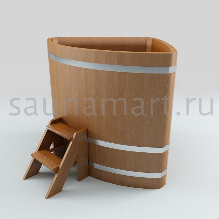 Купель угловая из дуба 1.0 х1.0 х1.2 с полимерным покрытием мореная Купель угловая из дуба 1.0 х1.0 х1.2 с полимерным покрытием мореная