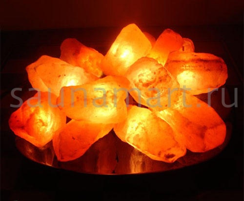 Соляная лампа Огненная ЧАША - из 15 камней на блюде Соляная лампа Огненная ЧАША - из 15 камней на блюде